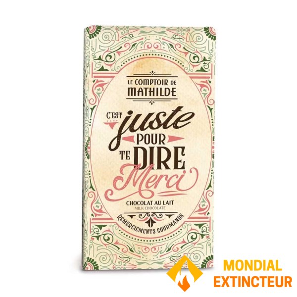 Comptoir de Mathilde - Tablette chocolat Lait - Merci - 100g