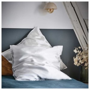 Nature et decouvertes - Taie d'oreiller en soie Carré ivoire