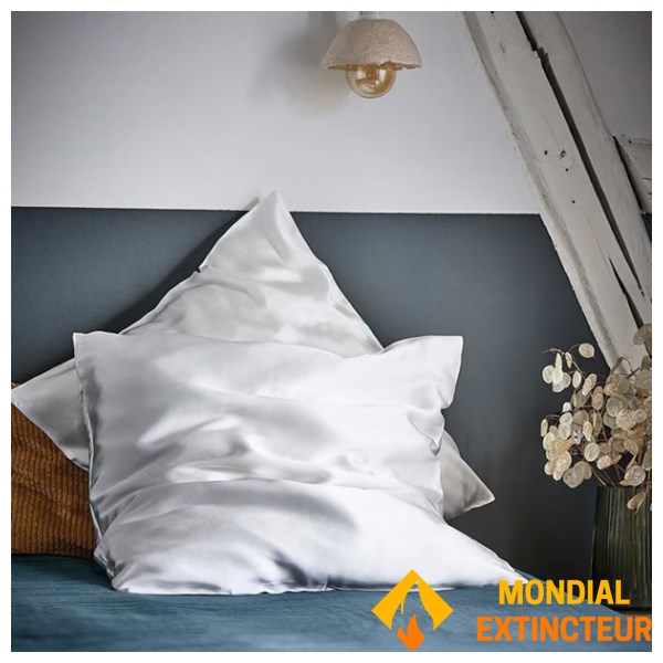 Nature et decouvertes - Taie d'oreiller en soie Carré ivoire