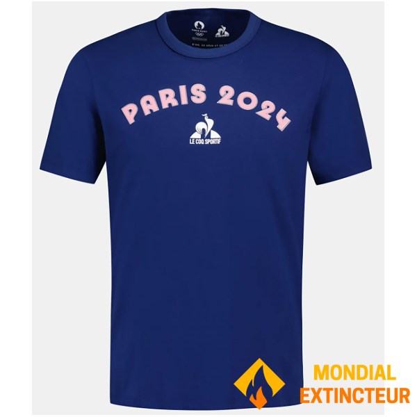 Le Coq Sportif - Tee-shirt MC Graphique n°3 JO 2024 bleu M