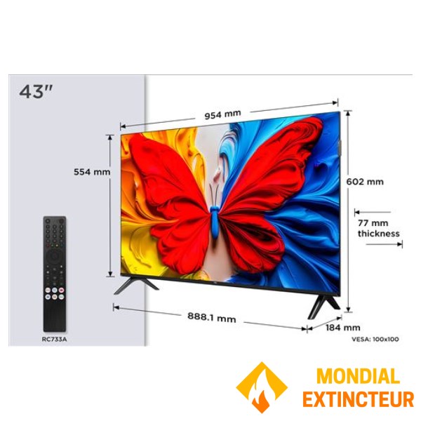 TCL - Téléviseur 43" QLED - HDR et Android TV