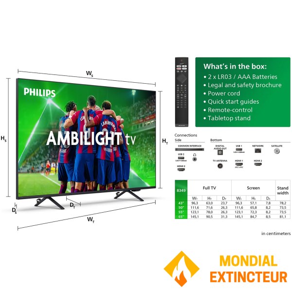 Philips - Téléviseur 4K 50" Ambilight 3 HDR+  Smart TV