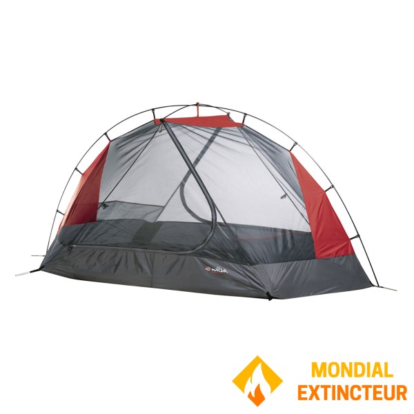 Wilsa - Tente  Challenger 2 pers  Gris et rouge