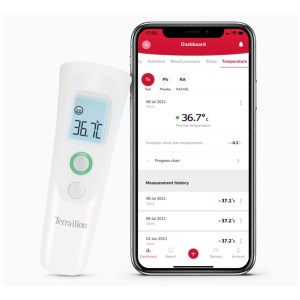 Terraillon - Thermomètre sans contact connecté Thermo Smart