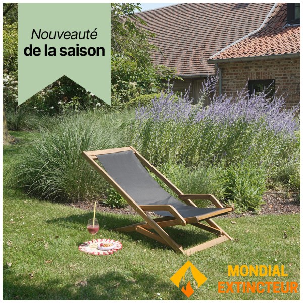 Wilsa - Transat SEA noir - Acacia textilène