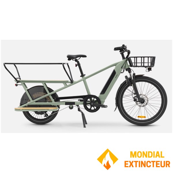 Decathlon - Vélo cargo R500E vert clair