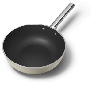 Smeg - Wok 30 cm Esthétique Années 50 crème mat