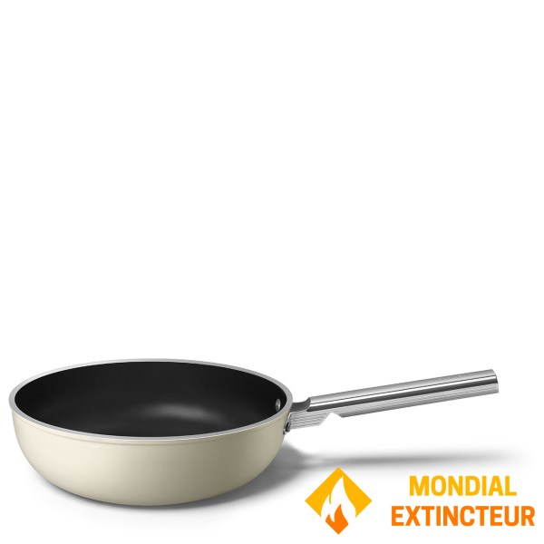 Smeg - Wok 30 cm Esthétique Années 50 crème mat