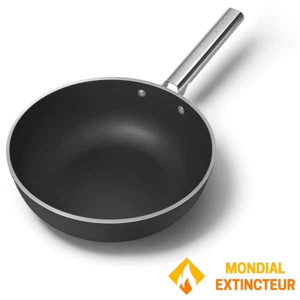 Smeg - Wok 30 cm Esthétique Années 50 noir mat