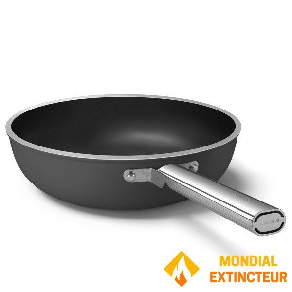Smeg - Wok 30 cm Esthétique Années 50 noir mat