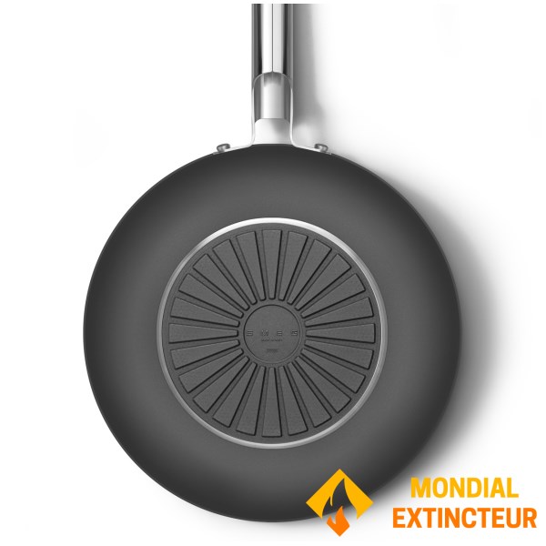 Smeg - Wok 30 cm Esthétique Années 50 noir mat