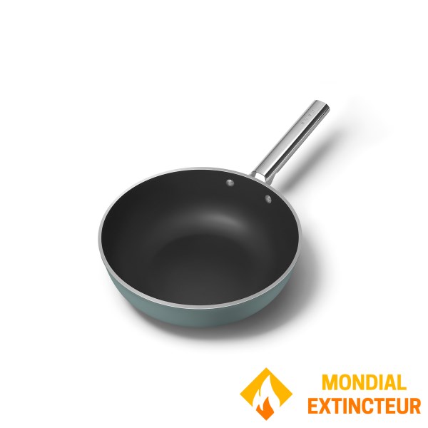 Smeg - Wok 30 cm Esthétique Années 50 vert mat