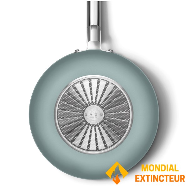 Smeg - Wok 30 cm Esthétique Années 50 vert mat