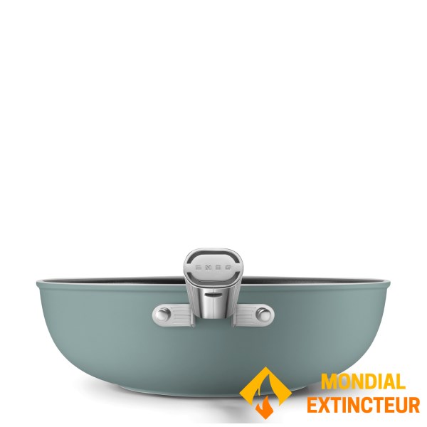 Smeg - Wok 30 cm Esthétique Années 50 vert mat