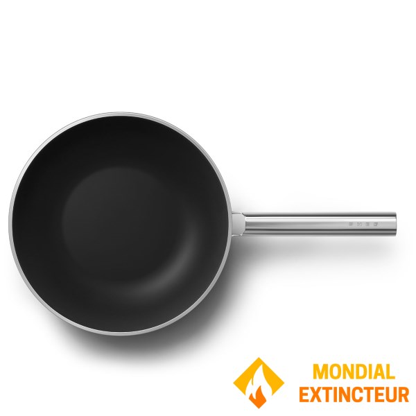 Smeg - Wok 30 cm Esthétique Années 50 vert mat