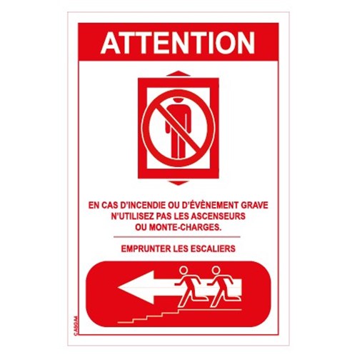 Consignes ascenseur Gauche - PVC A5