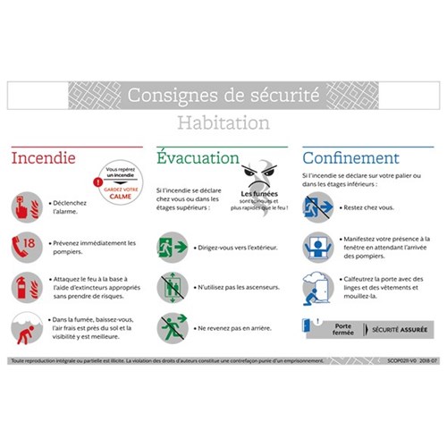 Consigne de sécurité "Consignes de sécurité habitation"