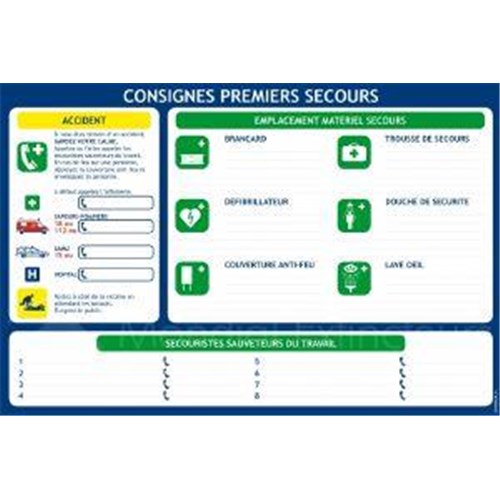 Consigne de sécurité "Consignes premiers secours"