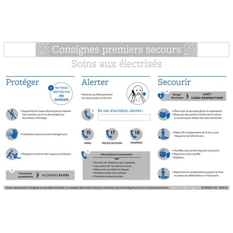 Consigne de sécurité "Soins aux électrisés"