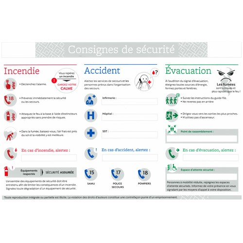 Consigne de sécurité obligatoire format A4