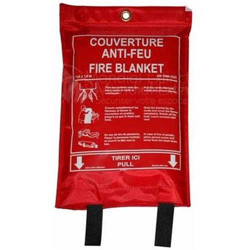 Couverture anti feu 1,20 X 1,20 M. étui souple