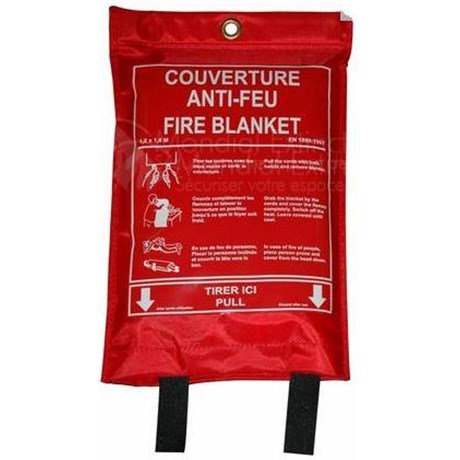 Couverture anti feu 1,20 X 1,20 M. étui souple