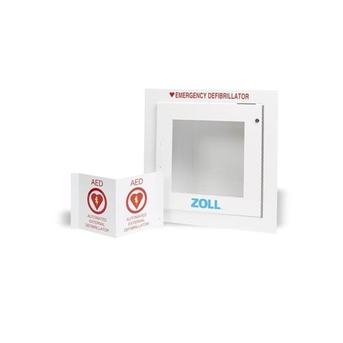 Armoire métallique blanche avec alarme pour défibrillateur ZOLL