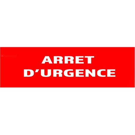 Panneau "Arrêt d'urgence" 200mm x 60mm
