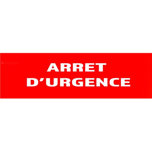 Panneau "Arrêt d'urgence" 200mm x 60mm