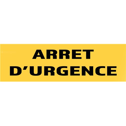 Panneau "Arret d'urgence" 200mm x 60mm