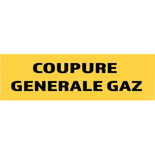 Panneau "Coupure générale gaz" 200mm x 60mm