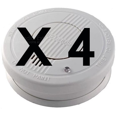 Pack de 4 Détecteur de fumée durée de vie 10 ans - Norme EN 14604