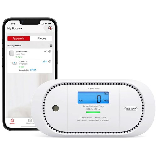 Détecteur de monoxyde de carbone intelligent - Connecté téléphone