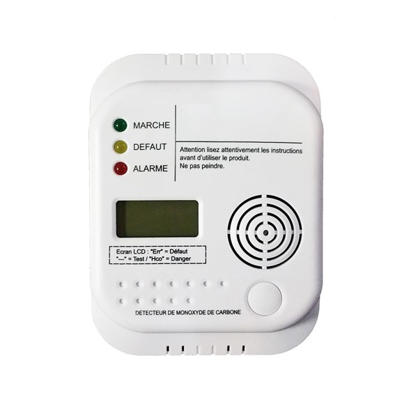 Alarme de CO Certifié en 50291 Détecteur de Monoxyde de Carbone Portable avec l'Écran LCD et Bouton de Test Detecteur Monoxyde Carbone Batterie Échangeable et l'Écran LCD Paquet de 2 