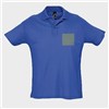 5 polos personnalisés bleus - Taille XL - Cœur et dos
