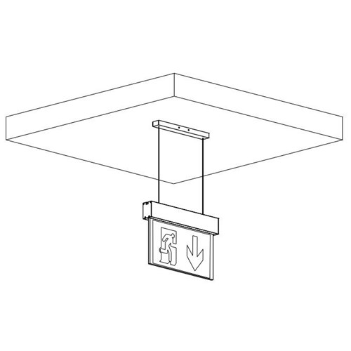 Bloc d'évacuation Grand Luxe "LUMINA" Adressable - Suspendu Plafond