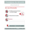 Consigne de sécurité "Ascenseur" - Format A4