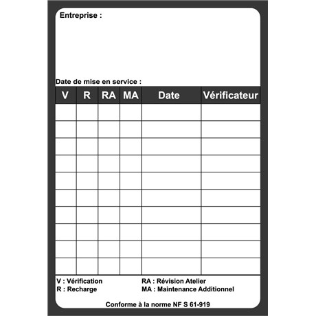 100 Etiquettes de maintenance neutres