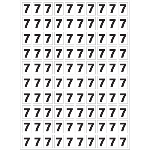 Planche de chiffres "7" adhésifs pour numéroter vos extincteurs