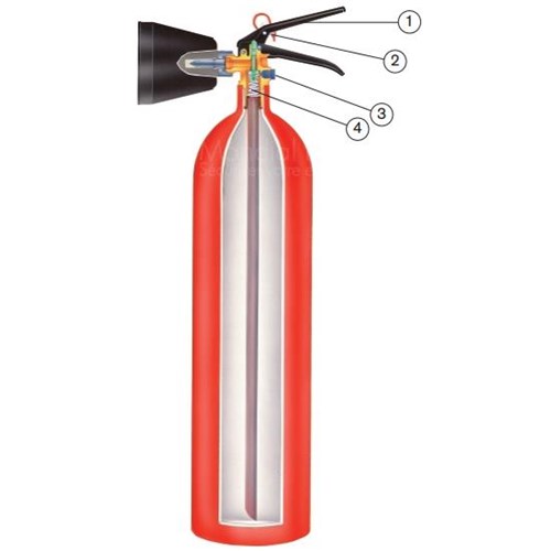 Extincteur CO2 capacité 2Kg - NF avec support et Panneau - Marque Anaf