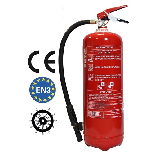 Extincteur 6 litres CE avec support de Fixation marque MOBIAK