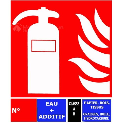 Extincteur 6 litres NF + Fixation + Panneau signalétique MOBIAK