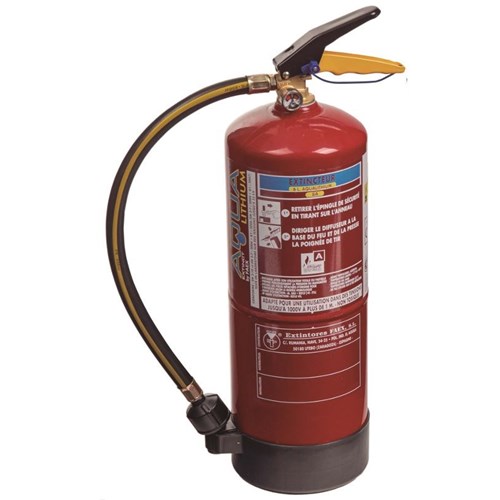 Extincteur 6 litres spécial batterie LITHIUM classe "A" avec fixation