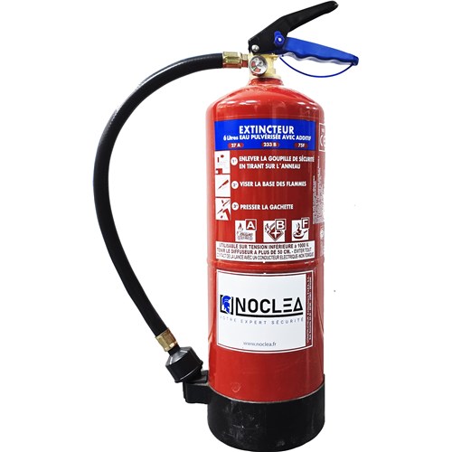 Extincteur 6 litres à eau pulvérisée avec additif SANS FLUOR - Classe ABF