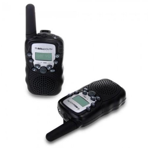 Paire de 2 mini talkie walkie - 22 canaux - portée 3 Km champ libre