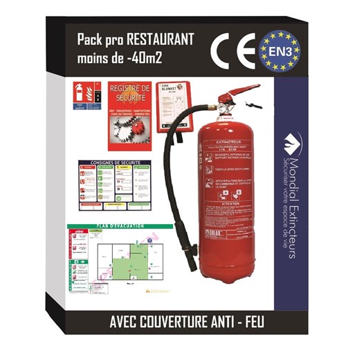 Kit sécurité Restaurant -40m² avec plan d'évacuation