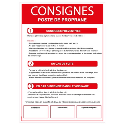 Consignes poste de propane - Format A4