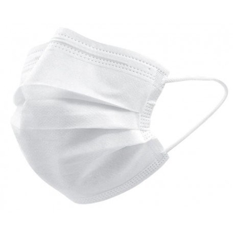 Masque Chirurgical 3 plis fixation élastique - Lot de 50 -