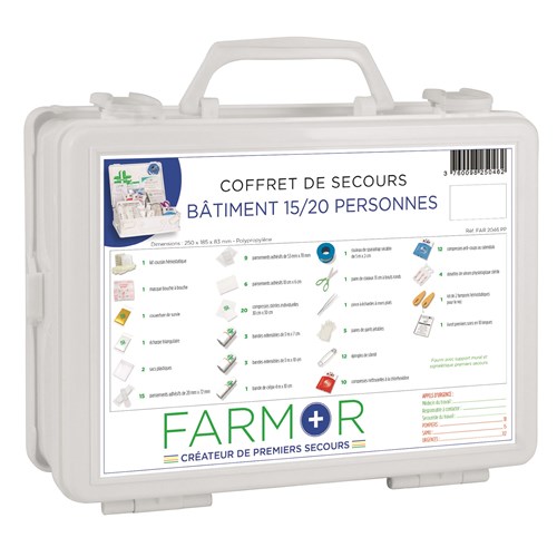 Coffret de secours "Bâtiment" 15/20 personnes