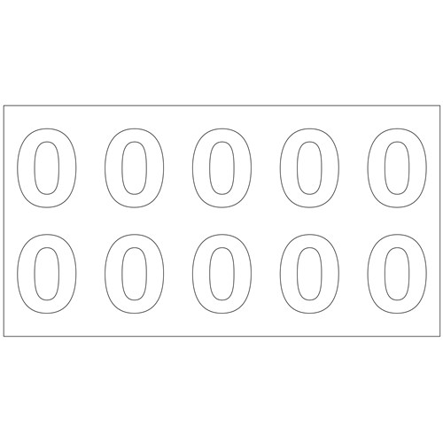 Planche de 10 chiffres pour poteaux incendie - Chiffre 0
